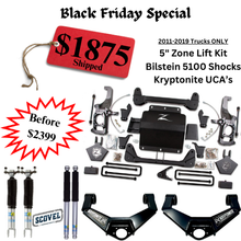 Load image into Gallery viewer, Zone Offroad 5" Lift Kit + Kryptonite UCA's + Bilstein 5100 Shocks BLACK FRIDAY PKG