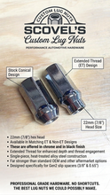 Load image into Gallery viewer, Scovel's Custom Lug Nuts - Heat Treated ET & Non-ET Design (Factory 22mm 7/8" Head)