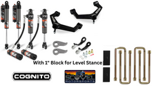 Load image into Gallery viewer, Cognito 3-Inch Elite Leveling Kit with Fox Elite 2.5 Reservoir Shocks for 20-25+ Silverado/Sierra 2500/3500 2WD/4WD