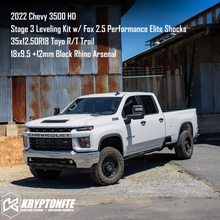 Load image into Gallery viewer, Kryptonite Stage 3 Leveling Kit with Fox 2.5 Performance Elite Shocks for 2020-2026 Chevy/GMC 2500HD/3500HD