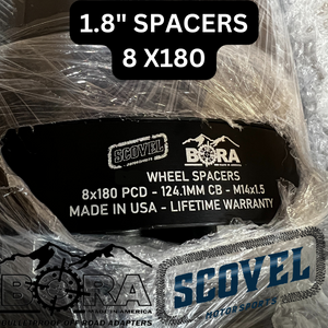 [BORA/SCOVEL EXCLUSIVE] Chevy/GM 2500/3500 (2011-2024+) Aluminum Spacers, 8x180 bolt pattern, 124.1 hub. [1.85" PAIR]