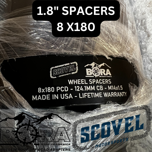 [BORA/SCOVEL EXCLUSIVE] Chevy/GM 2500/3500 (2011-2024+) Aluminum Spacers, 8x180 bolt pattern, 124.1 hub. [1.85