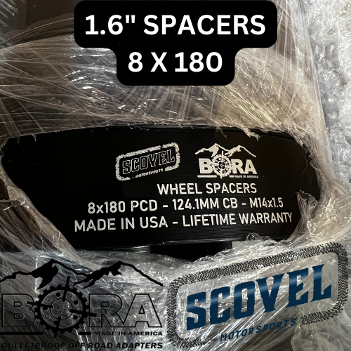 [BORA/SCOVEL EXCLUSIVE] Chevy/GMC 2500/3500 (2011-2024+) Aluminum Spacers, 8x180 bolt pattern, 124.1 hub. [1.65
