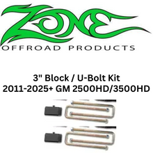 Load image into Gallery viewer, Zone 3&quot; Block / U Bolt Kit 2011-2025+ 2500HD/3500HD
