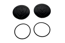 Load image into Gallery viewer, McGaughy's Billet Ball Joint Caps *BLACK/SILVER* (fits Upper Arms) GM Truck
