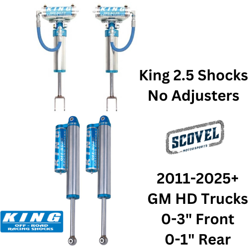 KING 2.5 PERFORMANCE SERIES RESERVOIR SHOCKS, 2011-2025+ Chevy/GMC 2500/3500HD