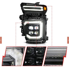 Load image into Gallery viewer, CHEVY SILVERADO 2500HD/3500HD 20-24 Z-SERIES FULL LED PROJECTOR HEADLIGHTS BLACK W/ DRL SWITCH, INITIATION &amp; SEQUENTIAL
