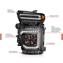Load image into Gallery viewer, CHEVY SILVERADO 2500HD/3500HD 20-24 Z-SERIES FULL LED PROJECTOR HEADLIGHTS BLACK W/ DRL SWITCH, INITIATION &amp; SEQUENTIAL
