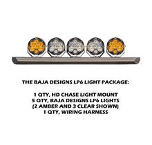 Load image into Gallery viewer, HD Chase Light Mount – Front Curved Pod / Light Bar Mount Chassis Unlimited Inc. 19-25 RAM 2500/3500 LIGHT MOUNT BAJA LP6 PACKAGE (2 AMBER - 3 CLEAR) 
