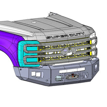 Load image into Gallery viewer, 2023 Ford SuperDuty F250-F350 attitude series front winch bumper by Chassis Unlimited Inc. 
