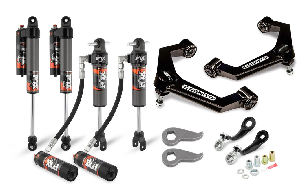 Cognito 3-Inch Elite Leveling Kit with Fox Elite 2.5 Reservoir Shocks for 20-25+ Silverado/Sierra 2500/3500 2WD/4WD